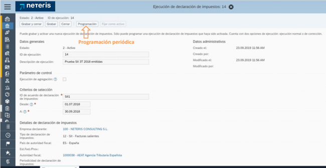 SII SAP ejecucion