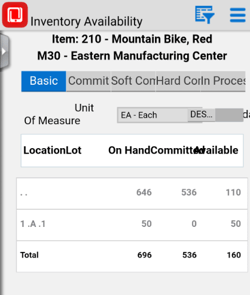 inventory Availability JDE 9.2