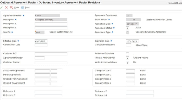 inventario de consigna jd edwards