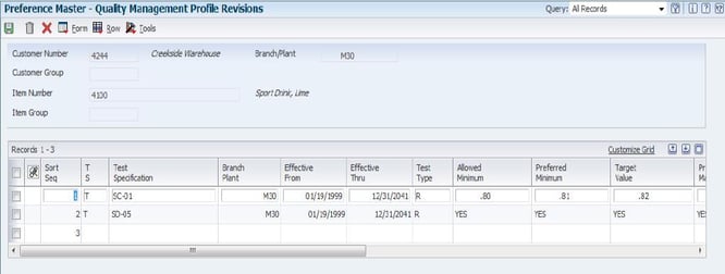 quality management jd edwards