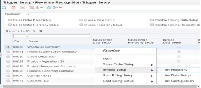 revenue recognition jde