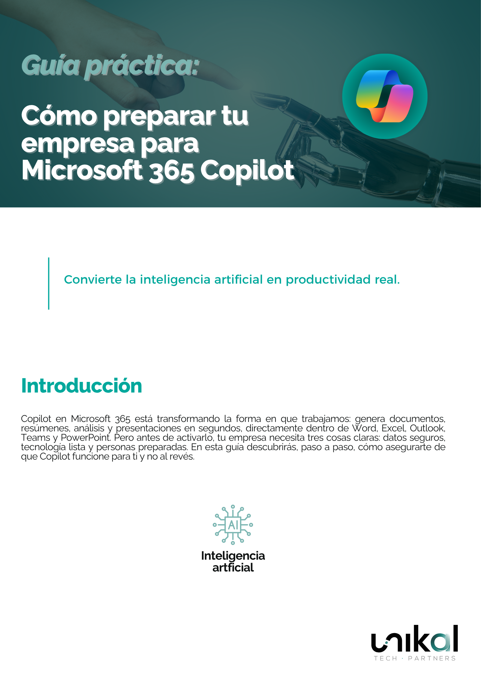 HDP - CSN - UNIKAL - Portada - Guía práctica Cómo preparar tu empresa para Microsoft 365 Copilot